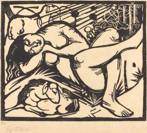 Spící pastýřka (Schlafende Hirtin), 1912 od Franz Marc