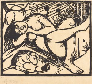 Spící pastýřka Schlafende Hirtin, 1912. od Franz Marc