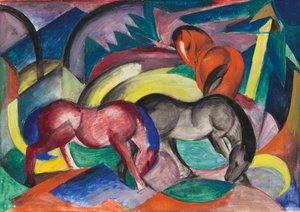 Tři koně, 1912. od Franz Marc