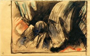 Vodopád v horách od Franz Marc
