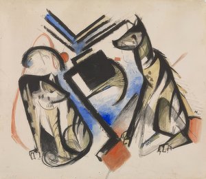 Dva vlci. 1913 od Franz Marc