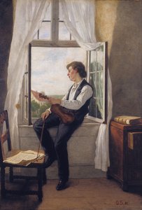 Houslista u okna od Franz Otto Scholderer