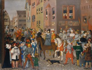 Příjezd krále Rudolfa Habsburského do Basileje v roce 1273