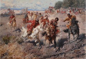 Cherkess Oslava konce Muharramu s Jezdeckým sportem Dash pro Prize Lamb, 1889