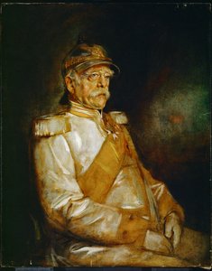 Kníže Otto von Bismarck v uniformě s pruskou přilbou (malba na plátně) od Franz Seraph von Lenbach