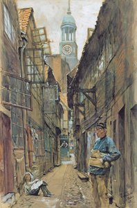 Zadní ulička v Hamburku, 1891