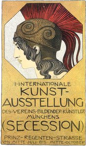 Plakat na první mezinárodní výstavu umění, Secese, 1893.