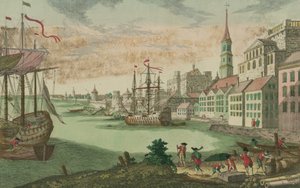 Přístav v Bostonu, Massachusetts, kolem 1770-80