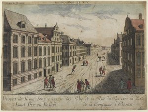 Pohled na Rue du Roi - Boston (1776)