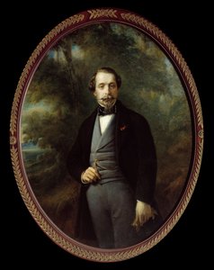 Portrét u nohou Napoleona III. (1808 - 1873). Obraz Francois Xavier (Franz Xaver) Winterhalter (1806-1873), olej na plátně 110x140 cm, Ec. Všechno. od Franz Xaver Winterhalter