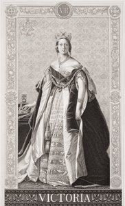 Královna Viktorie (1819-1901) z „Ilustrace anglické a skotské historie“ svazek II od Franz Xaver Winterhalter