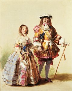 Královna Viktorie a princ Albert na svém plese v roce 1851 v šatech Obnovy, obraz od Franze Xavera Winterhaltera (1805-1873) od Franz Xaver Winterhalter