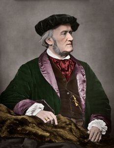 Portrét Richarda Wagnera (1813-1883), německého skladatele. 1871. Digitální kolorování.