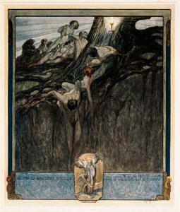 Rakousko, Vídeň, Ilustrace Božské komedie Danteho Alighieriho (Nebe, Píseň IV) od Franze von Bayrose od Franz von (1866 1924) Bayros