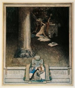 Rakousko, Vídeň, Ilustrace Božské komedie Danteho Alighieriho (Peklo, Píseň XVIII) od Franze von Bayrose od Franz von (1866 1924) Bayros