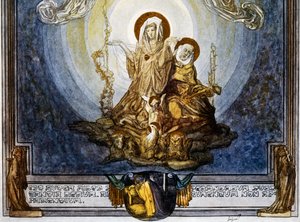 Víra je podstatou věcí, v které doufáme, a důkazem těch, které nejsou vidět, a to se mi zdá její nemotornost, zpěv XXIV, Nebe, Božská komedie od Dante Alighieriho, ilustrace Franze von Bayros (1866-1924), Vídeň