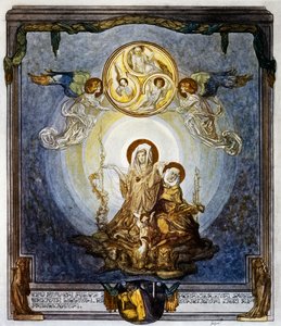 Víra je podstatou věcí, v které doufáme, a důkazem těch, které nejsou vidět, a to se mi zdá její nemotornost, zpěv XXIV, Nebe, Božská komedie od Dante Alighieriho, ilustrace Franze von Bayros (1866-1924), Vídeň