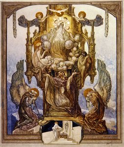 Ilustrace z Dantovy Božské komedie, Paradiso, Canto VIII, 1921 (wc na papíře) od Franz von Bayros