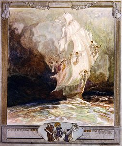 Ilustrace z Dantesova božská komedie, ráj, Canto XXVII, 1921 (wc na papíře) od Franz von Bayros