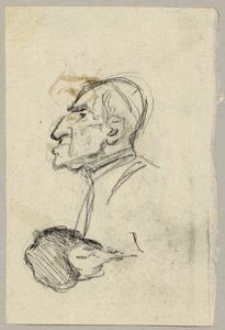 Portrétní studie kardinála, verso: mezek při pohledu zezadu (?) od Franz von Lenbach
