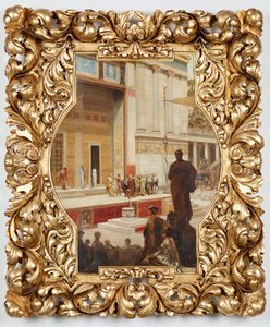 Dionýsovo divadlo v Aténách. Návrh nástropní malby na schodišti vídeňského Burgtheateru od Franz von Matsch
