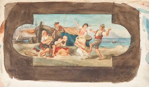 Tanec Italů - návrh nástropní malby od Franz von Matsch
