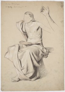 Figurální studie k nástropní malbě "Recitace" ve Stadttheater Reichenberg/Liberec od Franz von Matsch