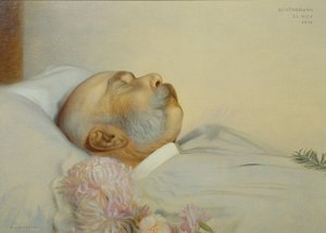 Císař František Josef I. na smrtelné posteli