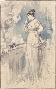 Lady in langem Kleid od Franz von Persoglia