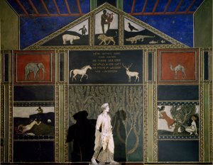 Orfeův mýtus, obraz od Franze von Stuck v typickém secesním námětu a barvě, zachovaný na východní stěně Hall of Music, Villa Stuck, Mnichov, Německo od Franz von Stuck