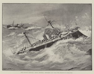 Španělská válečná loď Reina Regente hlásila ztrátu poblíž Gibraltarského průlivu od Fred T. Jane