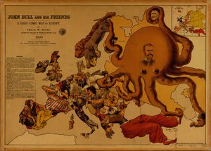 John Bull a jeho přátelé. Serio-komická mapa Evropy od Fred W. Rose