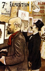 Plakát 7. výstavy Salon des 100. Prosinec 1894. Paul Verlaine.