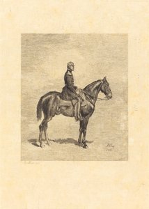 Jezdec od Frederic Auguste La Guillermie after Jean Louis Ernest Meissonier