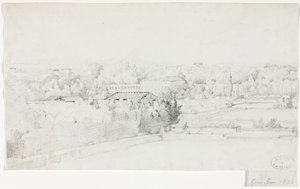 Pohled na Villa Borghese a její Orangerie z Villa Medici, 1826. od Frederic Bourgeois de Mercey