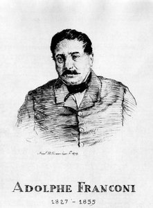 Cirkus: Eau forte od Frédérica Hillemachera, portrét Adolpha Franconiho (1827-1855) - v „Cirku Franconi““.