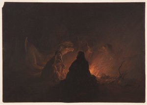 Beduíni v nočním táboře od Frederic Edwin Church