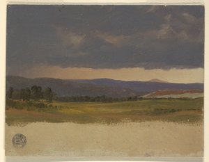 Modrý kopec pod nízkou oblačností od Frederic Edwin Church