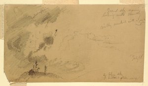 Zatažená večerní obloha nad pohořím od Frederic Edwin Church