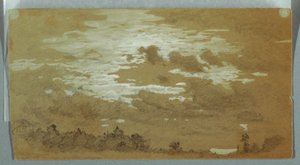 Zatažená obloha nad zalesněným hřebenem, Niagara od Frederic Edwin Church