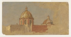 Kolumbie nebo Ekvádor, střechy kostelů od Frederic Edwin Church
