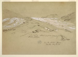 Kresba, Aletschský ledovec, Bernské Alpy, Švýcarsko, 28. srpna 1868 od Frederic Edwin Church