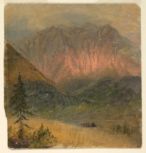 Kresba, Alpská studie západu slunce, červenec 1868 od Frederic Edwin Church