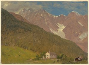 Kresba, Alpská krajina ve Švýcarsku, srpen 1868 od Frederic Edwin Church