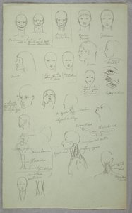 Kresba, anatomické studie, 1865-70 od Frederic Edwin Church