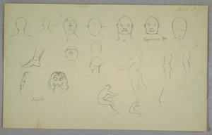 Kresba, anatomické studie, 1865-70 od Frederic Edwin Church