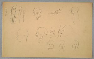 Kresba, anatomické studie, 1865-70 od Frederic Edwin Church