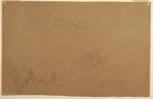 Kresba, Krajina And, červenec 1853 od Frederic Edwin Church