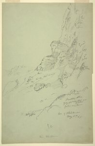 Kresba, základna kopce západně od Suk Wadi, Barada, 4. května 1868 od Frederic Edwin Church