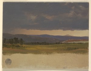 Kresba, Modrý kopec pod nízkými mraky, 1869-70 od Frederic Edwin Church